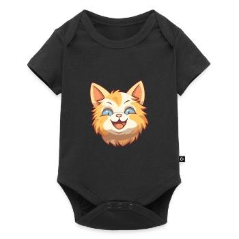 American Bobtail Cat Cartoon Watercolor Clipart - Baby Premium short-sleeve bodysuit - black - Front