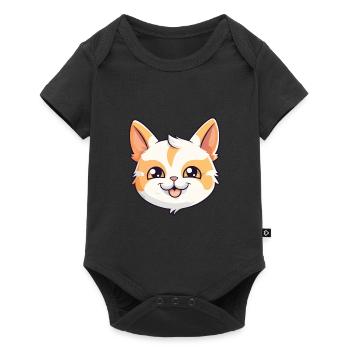 Bombai Cat Cartoon Watercolor Illustration - Baby Premium short-sleeve bodysuit - black - Front