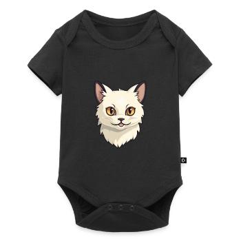 Balinesische Katze Cartoon Aquarell Illustration - Baby Premium Kurzarmbody - Schwarz - Vorne