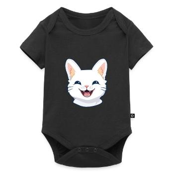 Illustration d’aquarelle de bande dessinée de chat égéen - Body à manches courtes Premium Bébé - noir - Devant