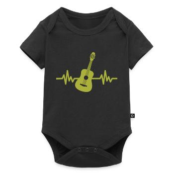 Herzschlag Gitarre - Rock 'n' Roll Punk Band Metal - Baby Premium Kurzarmbody - Schwarz - Vorne