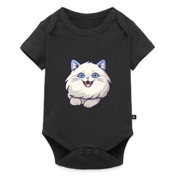Ragdoll Cat Cartoon Illustration à l’aquarelle - Body à manches courtes Premium Bébé - noir - Devant