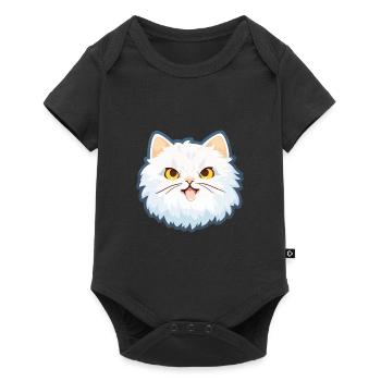 Selkirk Rex Cat Cartoon Watercolor Illustration - Baby Premium short-sleeve bodysuit - black - Front