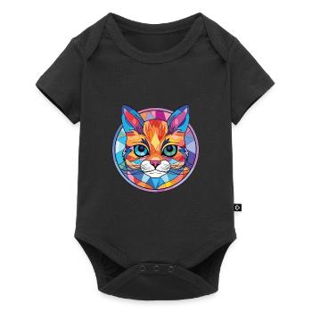 Bambino Cat Breed Illustration aquarelle colorée - Body à manches courtes Premium Bébé - noir - Devant