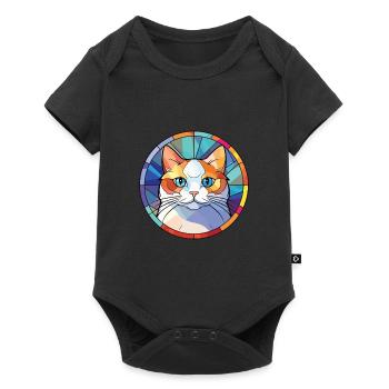 Munchkin chat aquarelle colorée pour animaux de compagnie Illustration - Body à manches courtes Premium Bébé - noir - Devant