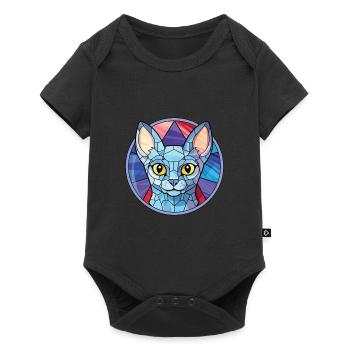 Korat Cat Cat Breed Illustration aquarelle colorée - Body à manches courtes Premium Bébé - noir - Devant
