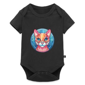 Singapura chat coloré aquarelle animal de compagnie Illustration - Body à manches courtes Premium Bébé - noir - Devant