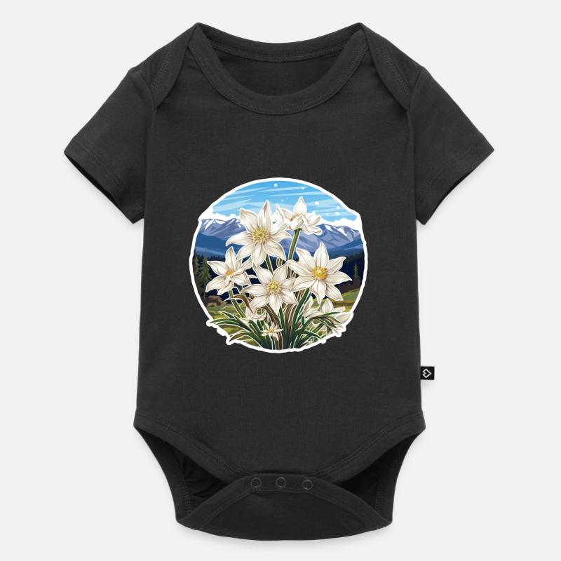 Edelweiss Fleur Plante Montagnes - Body à manches courtes Premium Bébé - noir