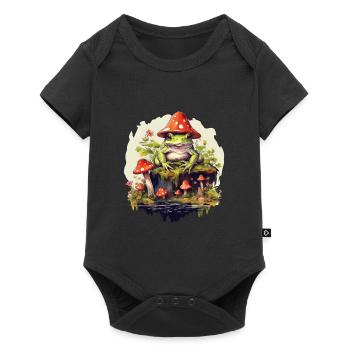 Frog Cottagecore Mushroom - Baby Premium short-sleeve bodysuit - black - Front