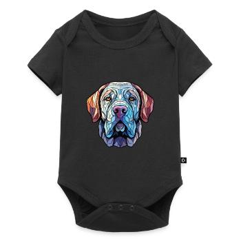 Mastiff napolitain chien race aquarelle colorée - Body à manches courtes Premium Bébé - noir - Devant