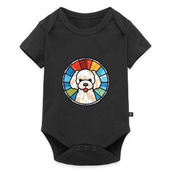 Bichon frisé chien race aquarelle Illustration - Body à manches courtes Premium Bébé - noir - Devant