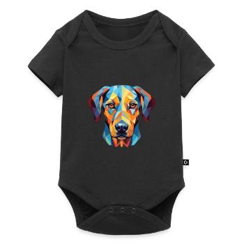 Catahoula Leopard Hunderasse buntes Aquarell - Baby Premium Kurzarmbody - Schwarz - Vorne
