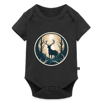 Cerf Nature - Body à manches courtes Premium Bébé - noir - Devant