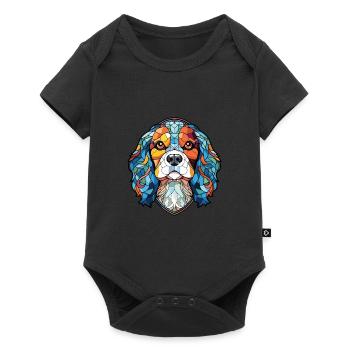 Cavalier King Charles Spaniel chien race aquarelle - Body à manches courtes Premium Bébé - noir - Devant