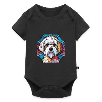 Coton Du Tulear Dog Breed Watercolor Illustration - Baby Premium short-sleeve bodysuit - black - Front