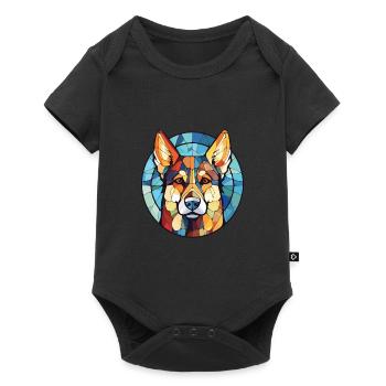 East Siberian Laika Dog Breed Colorful Watercolor - Baby Premium short-sleeve bodysuit - black - Front