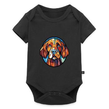 Dog Breed Colorful Watercolor Illustration - Baby Premium short-sleeve bodysuit - black - Front