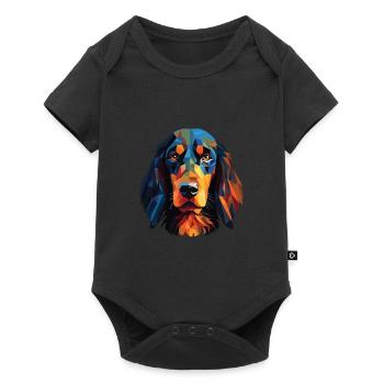 Gordon Setter chien race Illustration à l’aquarelle - Body à manches courtes Premium Bébé - noir - Devant