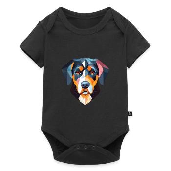 Entlebucher Mountain Dog Breed Aquarelle colorée - Body à manches courtes Premium Bébé - noir - Devant