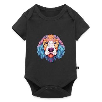 Allemand Mouton caniche chien race Coloré Aquarelle - Body à manches courtes Premium Bébé - noir - Devant