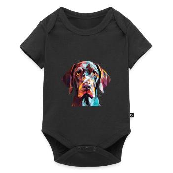 Braque allemand à poil court chien race aquarelle - Body à manches courtes Premium Bébé - noir - Devant