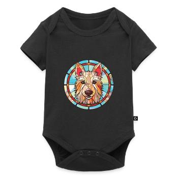Berger Picard race chien aquarelle Illustration - Body à manches courtes Premium Bébé - noir - Devant