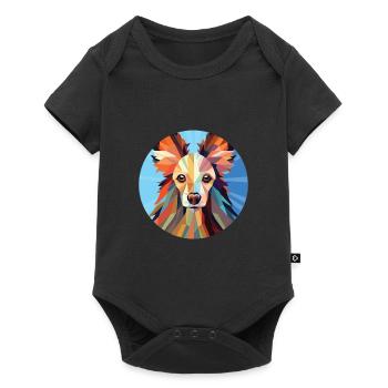 Illustration à l’aquarelle de race de chien à crête chinoise - Body à manches courtes Premium Bébé - noir - Devant