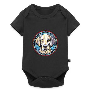 Französische Spaniel-Hunderasse Aquarell-Illustration - Baby Premium Kurzarmbody - Schwarz - Vorne