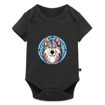 Alaskan Malamute Race Chien Illustration Aquarelle - Body à manches courtes Premium Bébé - noir - Devant