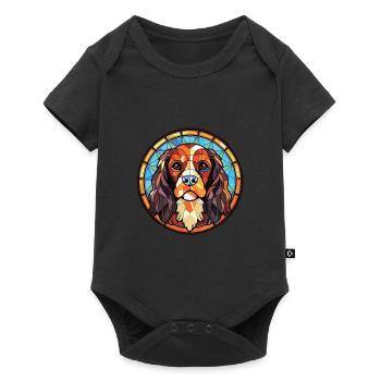 Georgischer Schäferhund Rasse buntes Aquarell - Baby Premium Kurzarmbody - Schwarz - Vorne