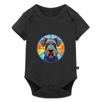 Kerry Blue Terrier Dog Breed Colorful Watercolor - Baby Premium short-sleeve bodysuit - black - Front