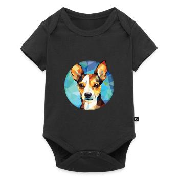 Jouet Fox Terrier chien race aquarelle Illustration - Body à manches courtes Premium Bébé - noir - Devant