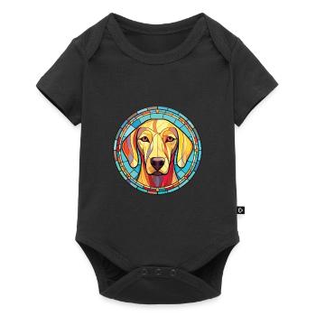 Sloughi Dog Breed Colorful Watercolor Illustration - Baby Premium short-sleeve bodysuit - black - Front