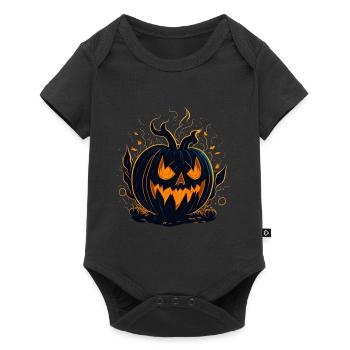 Tête de citrouille lumineuse pour Halloween - Body à manches courtes Premium Bébé - noir - Devant