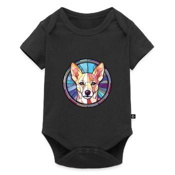 Canaan chien race coloré aquarelle Illustration - Body à manches courtes Premium Bébé - noir - Devant