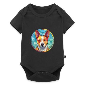 Australischer Stumpy Tail Cattle Dog Rasse Aquarell - Baby Premium Kurzarmbody - Schwarz - Vorne