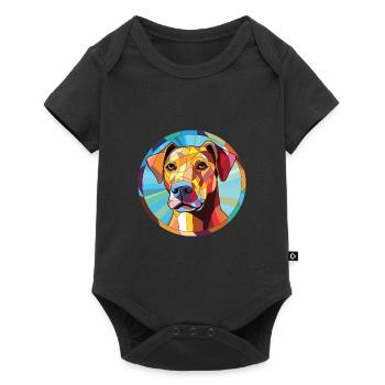 Braque Saint Germain Hunderasse Buntes Aquarell - Baby Premium Kurzarmbody - Schwarz - Vorne