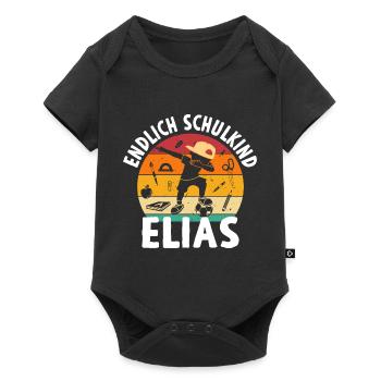 Endlich Schulkind Noah Dabbing Schüler - Baby Premium Kurzarmbody - Schwarz - Vorne