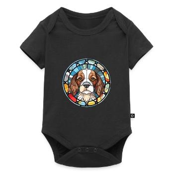 Grand Anglo Francais Blanc Et Noir Dog Watercolor - Baby Premium short-sleeve bodysuit - black - Front