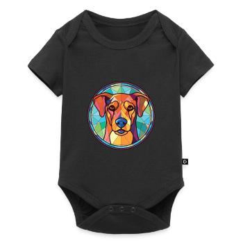 Hygenhund chien race aquarelle verre Illustration - Body à manches courtes Premium Bébé - noir - Devant