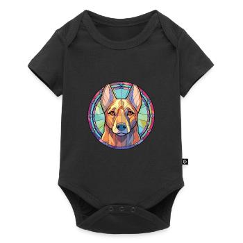 Kai Ken Hunderasse Bunte Aquarell-Illustration - Baby Premium Kurzarmbody - Schwarz - Vorne