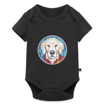 Kuvasz chien race coloré aquarelle illustration - Body à manches courtes Premium Bébé - noir - Devant