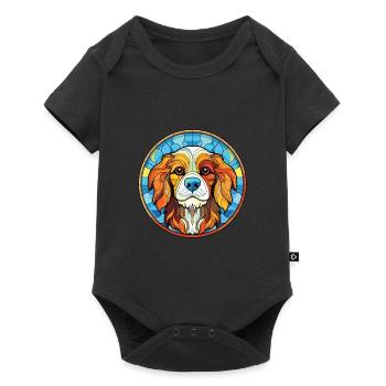 Smalandsstovare Dog Breed Watercolor Illustration - Baby Premium short-sleeve bodysuit - black - Front