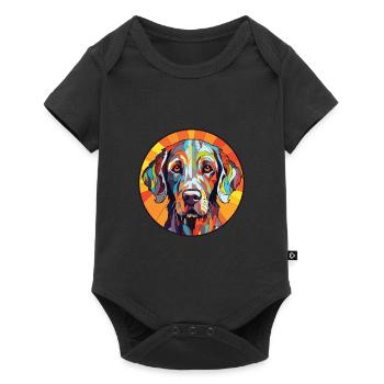 Slowakischer rauhaariger Vorstehhund Aquarell - Baby Premium Kurzarmbody - Schwarz - Vorne