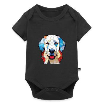 Illustration à l’aquarelle de race de chien Kuvasz hongrois - Body à manches courtes Premium Bébé - noir - Devant