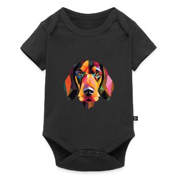 Hygenhund chien courant norvégien race aquarelle - Body à manches courtes Premium Bébé - noir - Devant