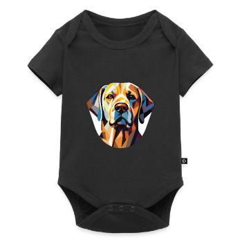 Labrador chien race aquarelle verre Illustration - Body à manches courtes Premium Bébé - noir - Devant