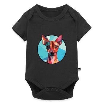 Chien nu péruvien race aquarelle colorée - Body à manches courtes Premium Bébé - noir - Devant