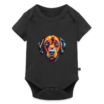 Plott Hunderasse Bunte Aquarell-Illustration - Baby Premium Kurzarmbody - Schwarz - Vorne