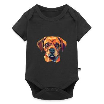 Puggle Dog Breed Colorful Watercolor Illustration - Baby Premium short-sleeve bodysuit - black - Front